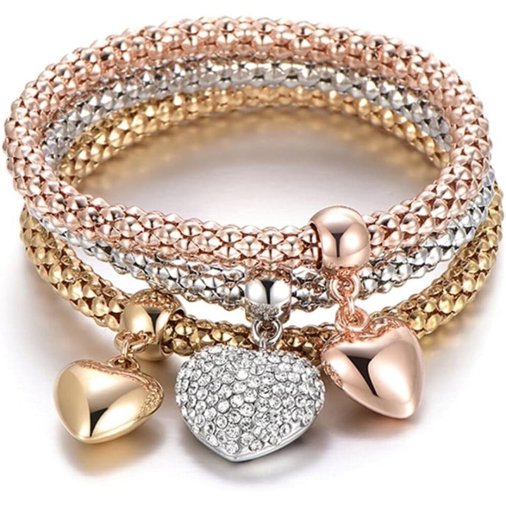 Bracelet for Women Crystal Charms Multilayer Bracelet Tree of Life Heart Shaped